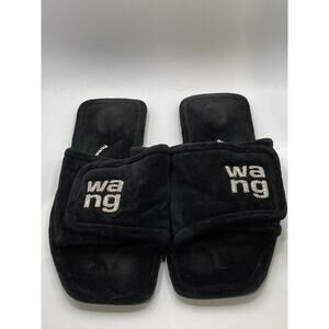 ALEXANDER WANG Women's Black-White Lana Padded Logo Slide Slippers SZ 41(US11)